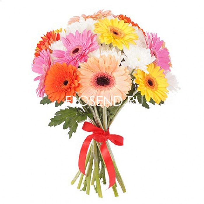 Букет из хризантем и гербер, фото 4